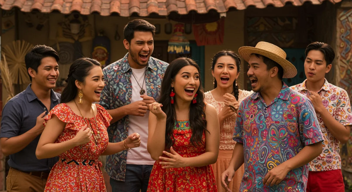 Lively scene from an Asian comedy-drama series