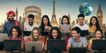 Diverse audience enjoying global streaming content