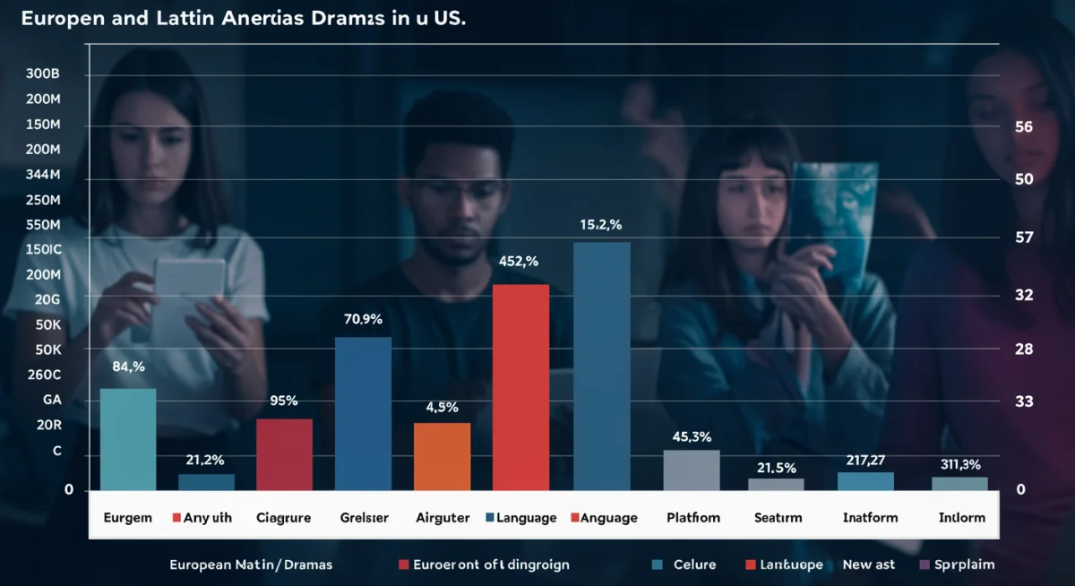 Infographic showing US viewership data for European and Latin American dramas