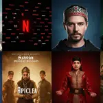 European Series Dominating U.S. Streaming Trends in 2026 Four European series posters merging with streaming platform logos, representing their cultural impact on U.S. audiences
