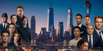 Dynamic visual of European TV shows merging with US streaming platforms, representing international co-productions.