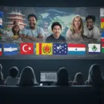 Global Sensations: Challenging Cultural Stereotypes in US TV Families enjoying diverse international TV shows together at home.