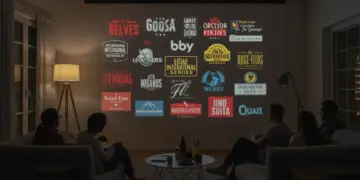 Diverse group watching international TV series, global entertainment