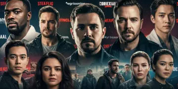 Diverse global series collage with streaming platform logos