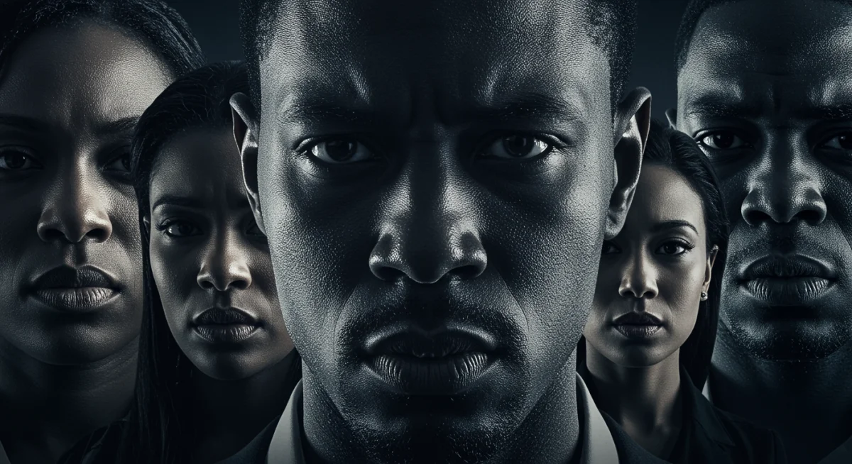 Diverse cast showcasing intense emotional conflict in a political drama