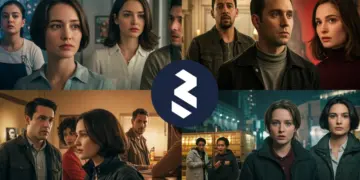 Vibrant collage of diverse international drama scenes accessible on US streaming services