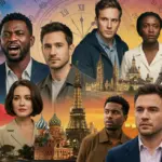 Dynamic collage of diverse international TV series, urgent premiere alert