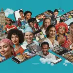 Diverse mobile screens showcasing international short-form content, symbolizing global media trends