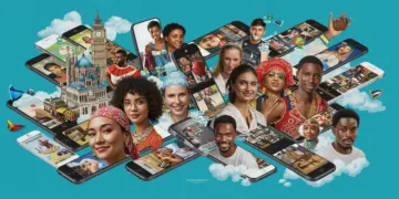 Diverse mobile screens showcasing international short-form content, symbolizing global media trends