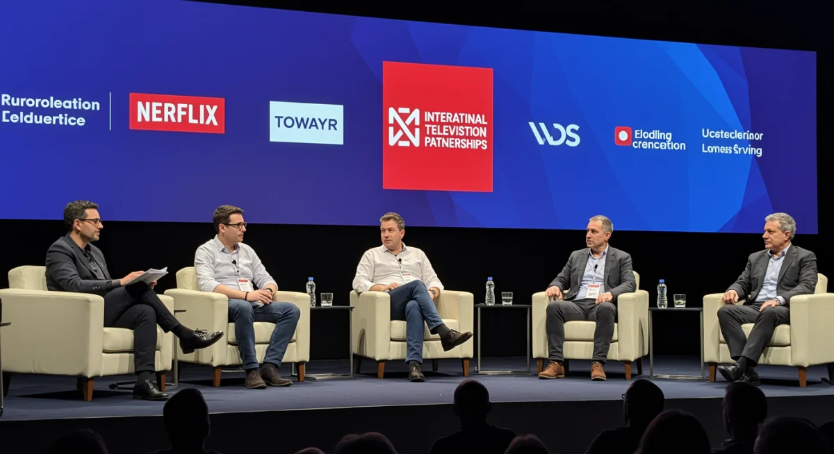 Industry leaders discussing transatlantic TV co-production strategies.