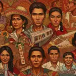 Vibrant mosaic reflecting diverse Latin American identities and communities.