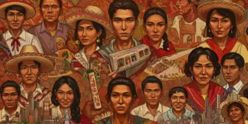 Vibrant mosaic reflecting diverse Latin American identities and communities.