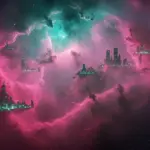 Nebula with futuristic city, representing sci-fi drama trends