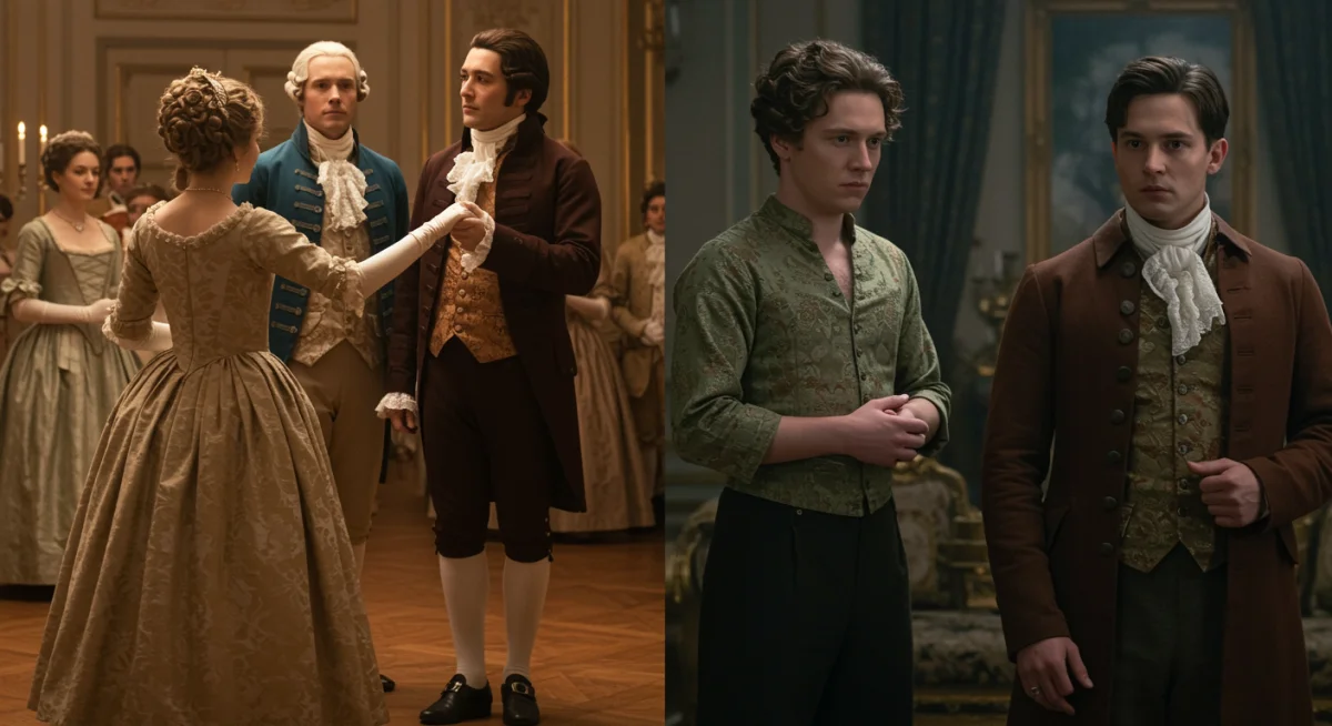 Contrast between traditional and modern historical drama scenes, highlighting narrative innovation.