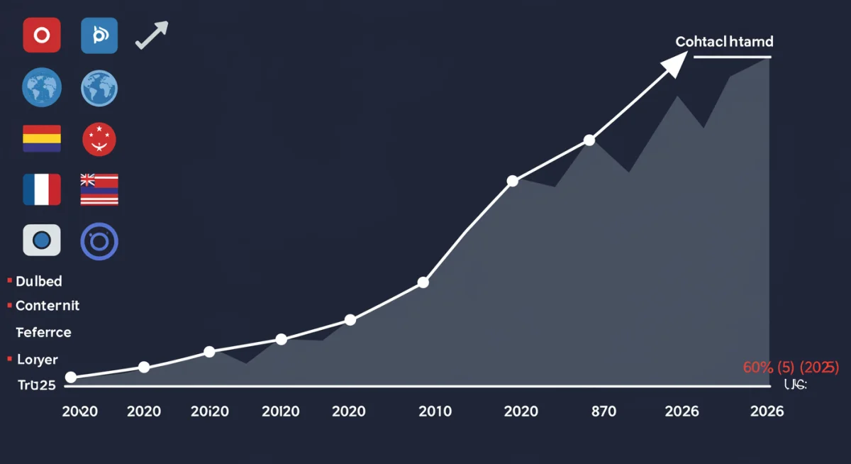 Infographic showing 60% US viewer preference for dubbed content by 2026