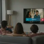 US viewers enjoying a dubbed international series on their living room TV