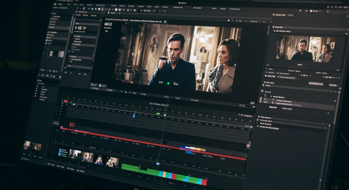 Detailed view of professional video editing software interface